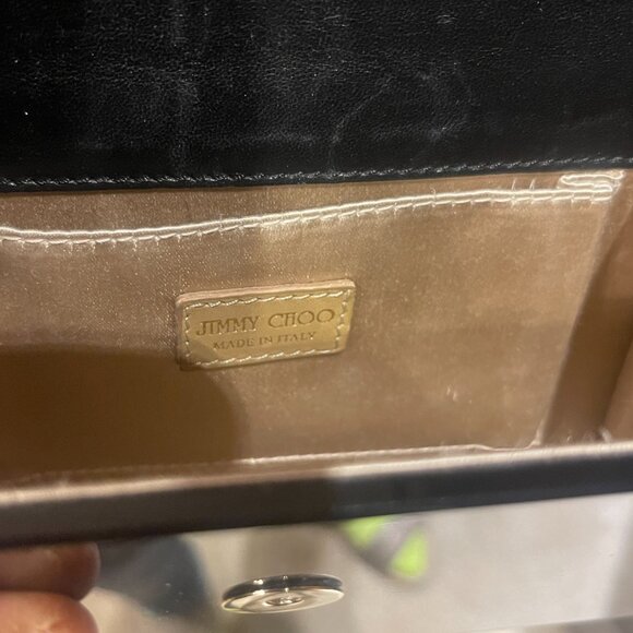 Jimmy Choo 'Candy' Black Acrylic evening bag clutch w/optional chain strap - Picture 5 of 9